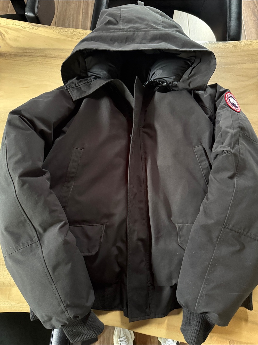 Canada Goose Black Hooded Puffer Jacket